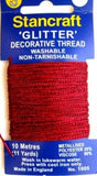 GLITHREAD05 Scarlet Berry Decorative Glitter Thread,Washable,10 Metre Card - Ribbonmoon