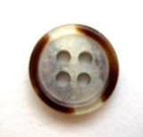 B6589 12mm Brown and Pearlised Shimmery Iridescent 4 Hole Button - Ribbonmoon