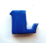 B7063 16mm Letter L Alphabet Shank Button Royal Blue