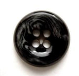 B6955 17mm Black Chunky High Gloss 4 Hole Button with White Swirls - Ribbonmoon