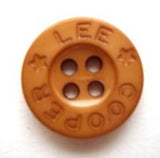 B5885 16mm Golden Fawn Gloss 4 Hole Button, Lettered Rim"LEE COOPER" - Ribbonmoon