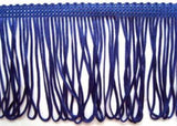 FT100 75mm Dark Royal Blue Looped Dress Fringe - Ribbonmoon