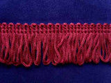 FT168 25mm Pale Burgundy Dense Looped Dress Fringe - Ribbonmoon