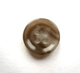 B16824 14mm Tonal Drab Grey Beige Gloss 4 Hole Button - Ribbonmoon