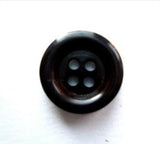 B16988 16mm Very Dark Brown Chunky High Gloss 4 Hole Button - Ribbonmoon