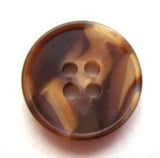 B6652 17mm Browns, Beige and Blue Tint 4 Hole Button - Ribbonmoon
