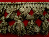 FT1543 12cm Dusky Chive and Khaki Green Thick Tassel Fringe - Ribbonmoon