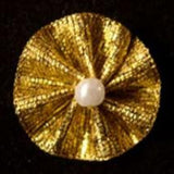 RB192 Gold Metallic Ribbon Bow with a Pearl Centre