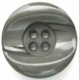 B6001 25mm Dark Grey Gloss Chunky 4 Hole Button - Ribbonmoon