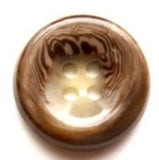 B6434 20mm Brown and Beige Aaran Gloss 4 Hole Button - Ribbonmoon
