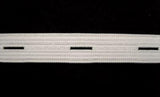 BHT09 13mm White Buttonhole Elastic. - Ribbonmoon