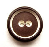 B13559 19mm Brown and White Chunky 2 Hole Button - Ribbonmoon
