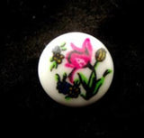 B15100 14mm Flowery Design Childrens Shank Picture Button - Ribbonmoon