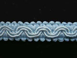 FT1392 12mm Sky and Cornflower Blue Cord Decorated Braid Trimming