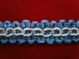 FT821 16mm Blue, Natural White and Pale Gold Braid Trimming