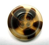 B15885 18mm Brown and Natural Translucent Bone Sheen 4 Hole Button - Ribbonmoon