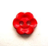 B7267 11mm Red Flower Shape 2 Hole Button - Ribbonmoon