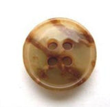 B5270 15mm Brown and Green Beige Gloss 4 Hole Button - Ribbonmoon