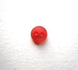 B17063 6mm Geranium Red Polyester Small 2 Hole Dolls Button - Ribbonmoon