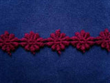 DT31 12mm Wine 100% Cotton Daisy Lace Trimming
