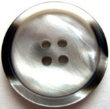 B7464 25mm Brown, Grey Pearl with a Subtle Iridescence 4 Hole Button - Ribbonmoon