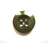 B15701 13mm Deep Army Green Gloss 4 Hole Trouser or Brace Type Button - Ribbonmoon