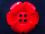 B17935 64mm Bright Red Giant Flower Shaped 4 Hole Button