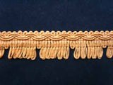FT929 27mm Peach Looped Fringe on a Cord Decorated Braid