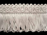 FT257 38mm White Looped Fringe on a Decorated Braid - Ribbonmoon