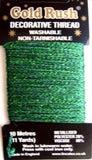 GLITHREAD17 Dar Green Decorative Glitter Thread, Washable,10 Metre Card - Ribbonmoon