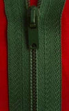 Z0261 50cm Holly Green Nylon No.3 Closed End Zip - Ribbonmoon