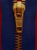 Z1611 51cm Light Rich Navy Brass Teeth No.5 Open End Zip - Ribbonmoon