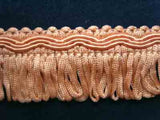FT788 27mm Dusky Peach Looped Fringe on a Decorated Braid - Ribbonmoon