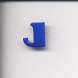 B7064 15mm Letter J Alphabet Shank Button Royal Blue
