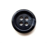 B10865 15mm Tonal Navy Horn Effect 4 Hole Button
