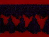 FT494 88mm Ink Navy Tassel Fringe on a Decorated Braid - Ribbonmoon