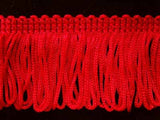 FT177 4cm Deep Red Dense Looped Dress Fringe - Ribbonmoon