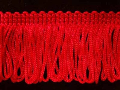 FT177 4cm Deep Red Dense Looped Dress Fringe - Ribbonmoon