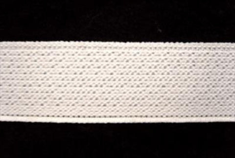 PETER01 25mm White Petersham Non Roll Elastic Tape - Ribbonmoon