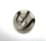 B16508 15mm Pale Grey, Black,White Bone Sheen Translucent 4 Hole Button - Ribbonmoon