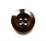 B16464 16mm Dark Brown Gloss Trouser or Brace Type 4 Hole Button - Ribbonmoon