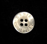 B11088 12mm Bridal White Pearlised 4 Hole Button "DANIEL CHRISTIAN" - Ribbonmoon