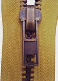 Z3217 61cm Golden Straw Brass Teeth No.8 Open End Zip - Ribbonmoon