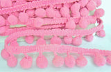 PPF3000 23mm Helio Pink Pom Pom Bobble Fringe Trim