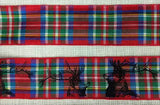 R0078 25mm Royal Stewart Tartan with Stag Print Ribbon by Berisfords