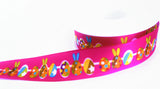 R0422 26mm Pink Based Easter Themed Printed Taffeta Ribbon, Berisfords