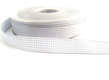 R1083 14mm Grey and White Polyester Gingham Ribbon
