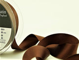 R3183 25mm Dark Brown Double Face Satin Ribbon by Berisfords