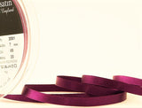 R3570 7mm Plum Double Faced Satin Ribbon by Berisfords