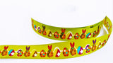 R4801 16mm Green Based Easter Theme Printed Taffeta Ribbon,Berisfords